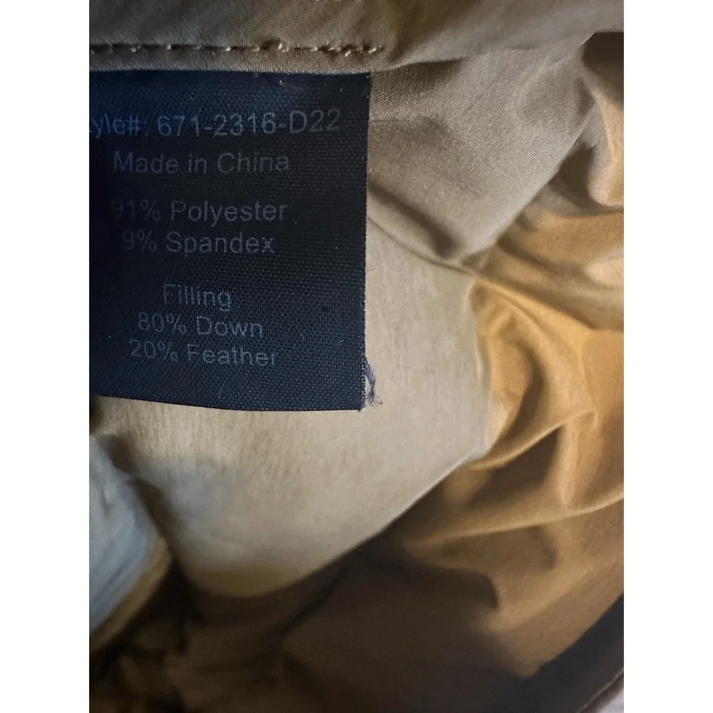JENNI KAYNE Down Pullover Bronze Puffer Jacket sz.S Tan Anorak Snap Quilted READ - Picture 10 of 11